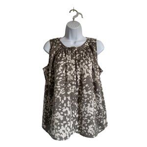 Simply Vera Vera Wang Womens Sleeveless Blouse Gray/White Abstract Pattern PM